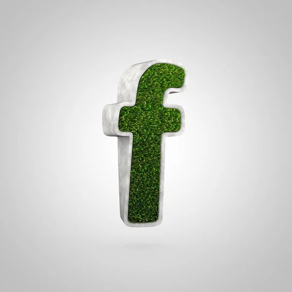 Grass letter F lowercase — Stock Photo, Image