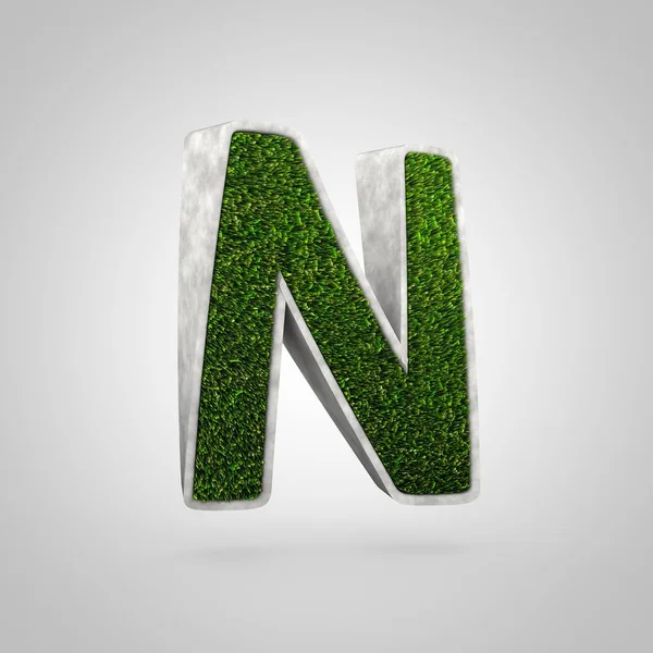 Grass letter N uppercase — Stock Photo, Image