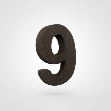 Beyaz üzerine toprak sayı 9 