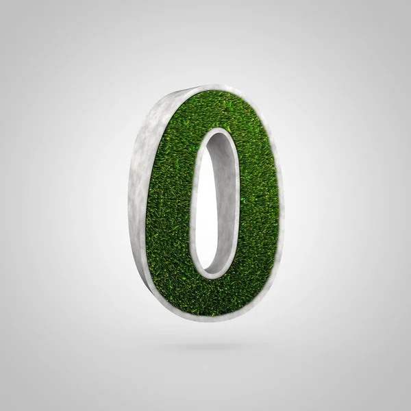 Flowerbed shaped number with green grass — Stock Photo, Image