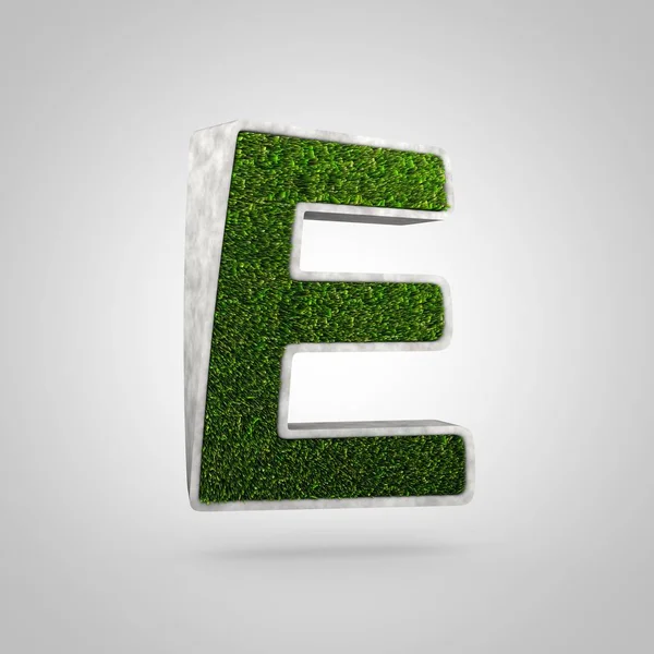 Grass letter E uppercase — Stock Photo, Image
