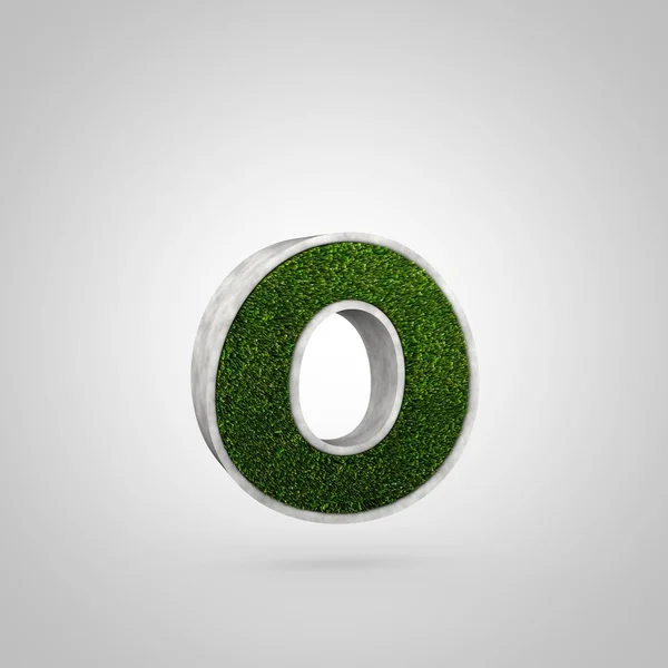 Grass letter O lowercase — Stock Photo, Image