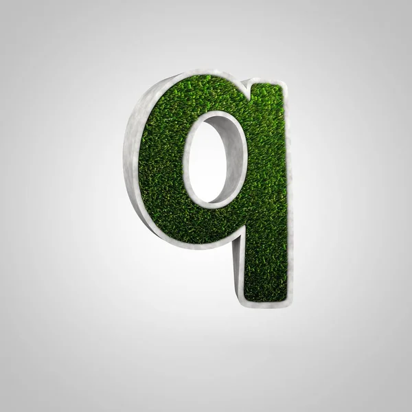 Grass letter Q lowercase — Stock Photo, Image