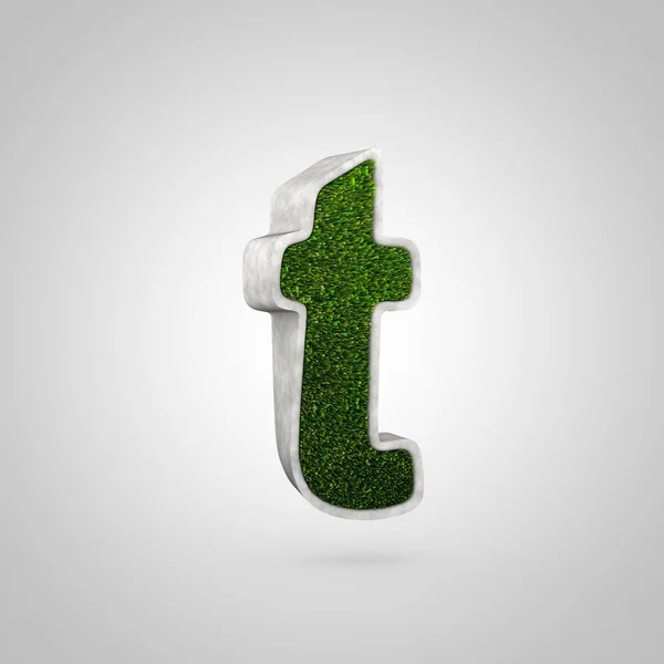 Grass letter T lowercase — Stock Photo, Image