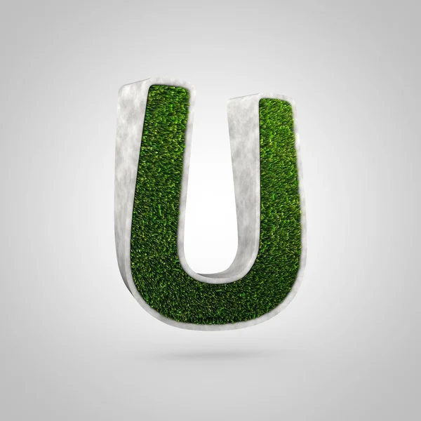 Grass letter U uppercase — Stock Photo, Image