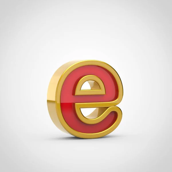 Glanzende Letter Kleine Letters Render Rood Lettertype Met Gouden Rand — Stockfoto