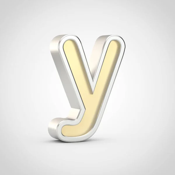 Glanzende Letter Kleine Letters Render Gouden Lettertype Met Zilveren Rand — Stockfoto