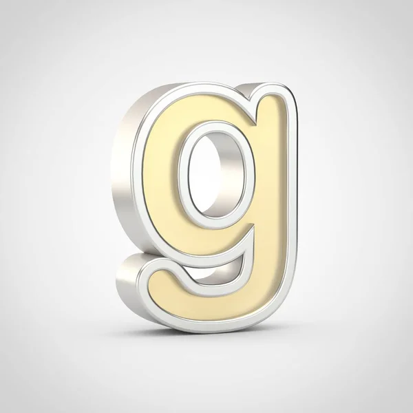 Glanzende Letter Kleine Letters Render Gouden Lettertype Met Zilveren Rand — Stockfoto