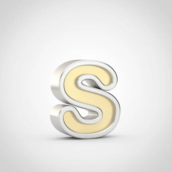 Glanzende Letter Kleine Letters Render Gouden Lettertype Met Zilveren Rand — Stockfoto