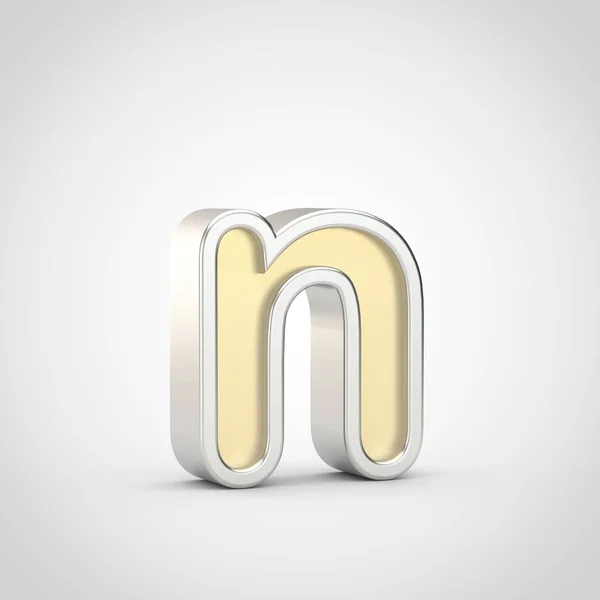 Glanzende Letter Kleine Letters Render Gouden Lettertype Met Zilveren Rand — Stockfoto