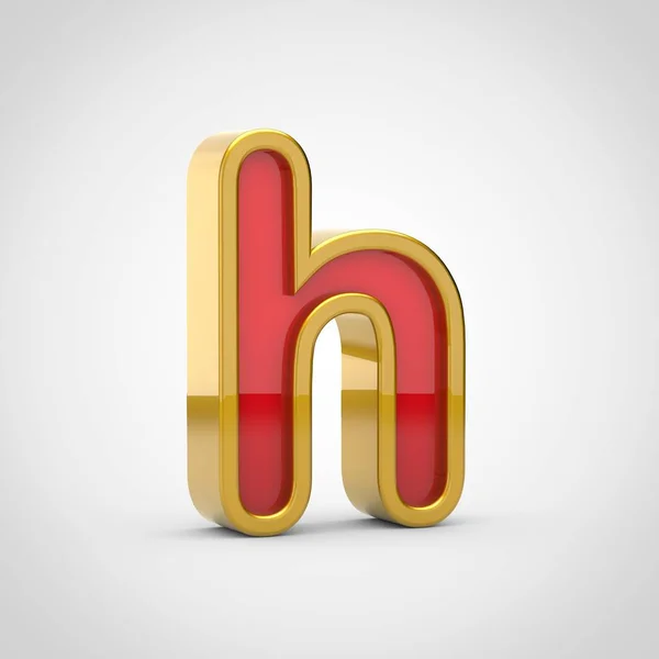 Glanzende Letter Kleine Letters Render Rood Lettertype Met Gouden Rand — Stockfoto