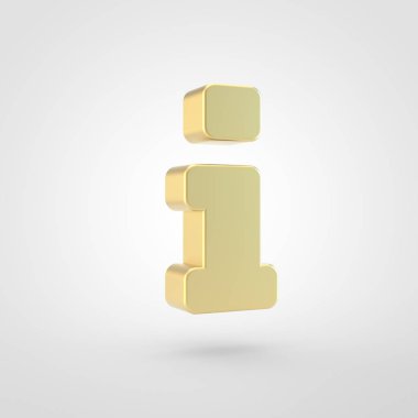 Bilgi simgesi. altın bilgi sembolü beyaz arka plan üzerinde izole 3D render.