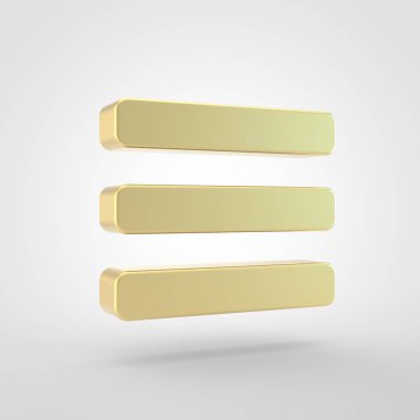 Barlar simgesi. Beyaz arka plan üzerinde izole altın barlar sembolü 3D render.