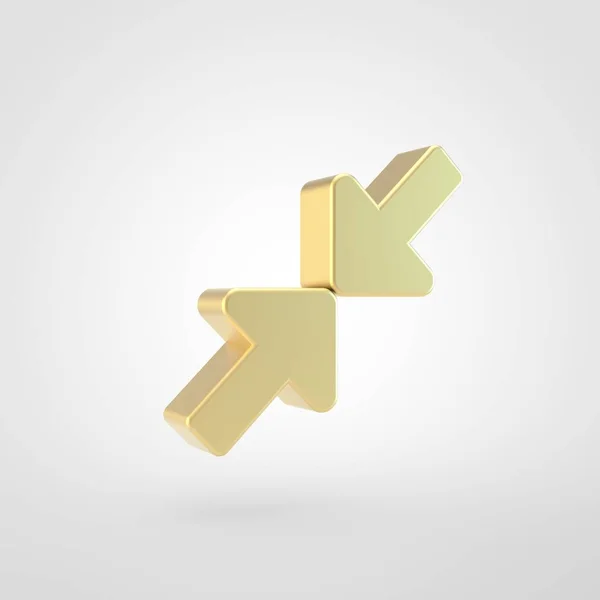 Ícone Compressão Renderização Símbolo Compressa Dourada Isolado Fundo Branco — Fotografia de Stock