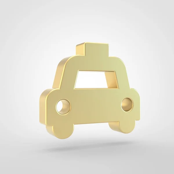 タクシーのアイコン 黄金タクシーのシンボル白い背景で隔離の レンダリング — ストック写真