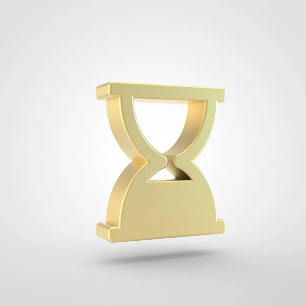 Hourglass End Icon Render Golden Hourglass End Symbol Isolated White — Stock Photo, Image