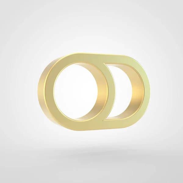 Toggle Icon Render Golden Toggle Symbol Isolated White Background — Stock Photo, Image