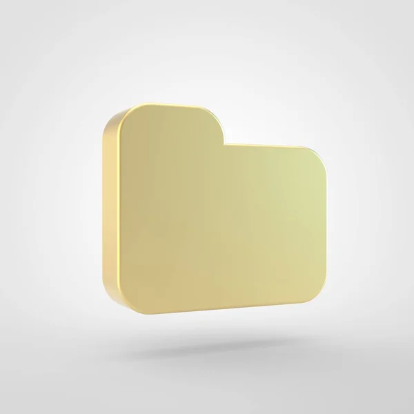Ikona Složky Činí Symbol Zlaté Složky Izolovaných Bílém Pozadí — Stock fotografie
