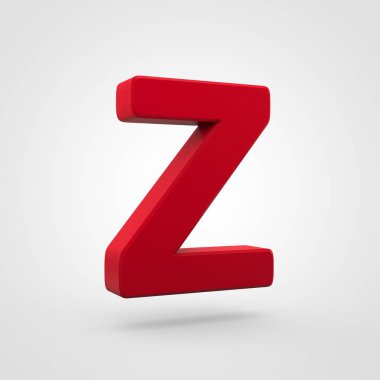 kırmızı plastik mektup beyaz arka plan üzerinde izole Z