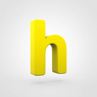 Sarı Plastik mektup beyaz arka plan üzerinde izole H
