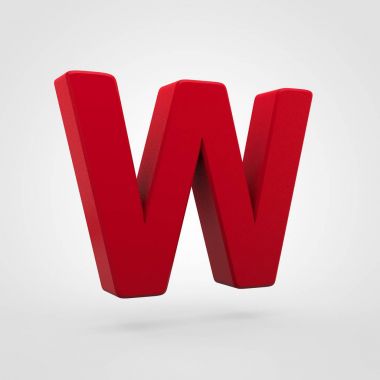 kırmızı plastik mektup beyaz arka plan üzerinde izole W