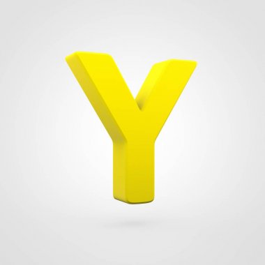 Sarı Plastik beyaz arka plan üzerinde izole Y harfi