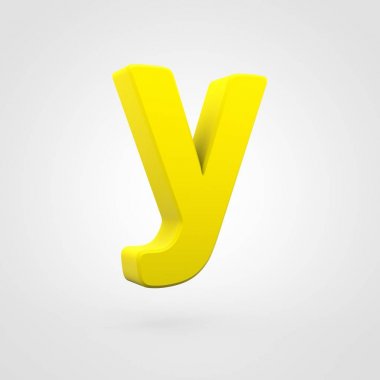 Sarı Plastik beyaz arka plan üzerinde izole Y harfi