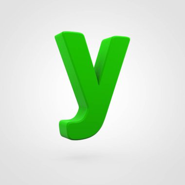 Yeşil plastik beyaz arka plan üzerinde izole Y harfi