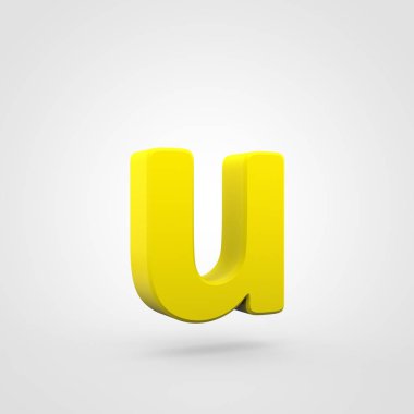 Sarı Plastik beyaz arka plan üzerinde izole U Harfi