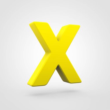 Sarı Plastik mektup beyaz arka plan üzerinde izole X