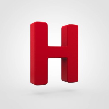 kırmızı plastik mektup beyaz arka plan üzerinde izole H
