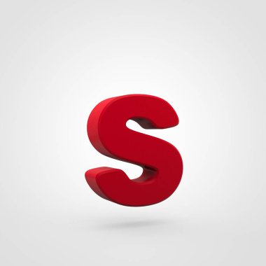 kırmızı plastik mektup beyaz arka plan üzerinde izole S