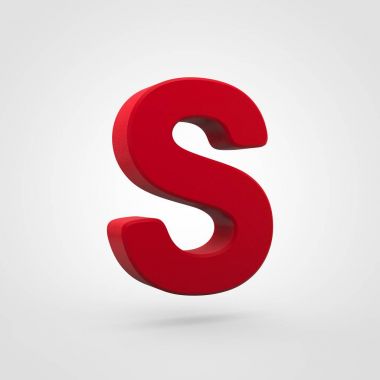 kırmızı plastik mektup beyaz arka plan üzerinde izole S