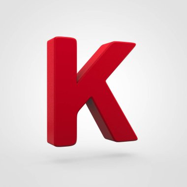 kırmızı plastik mektup beyaz arka plan üzerinde izole K