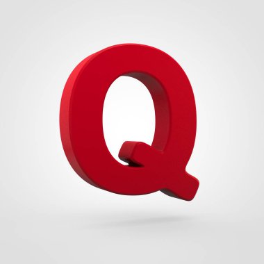 kırmızı plastik mektup beyaz arka plan üzerinde izole Q