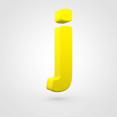 Sarı Plastik beyaz arka plan üzerinde izole J harfi