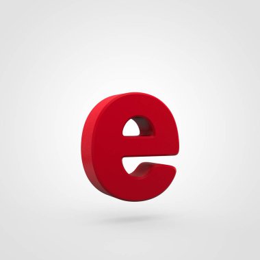 kırmızı plastik mektup beyaz arka plan üzerinde izole E