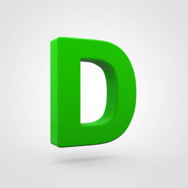 Yeşil plastik mektup beyaz arka plan üzerinde izole D