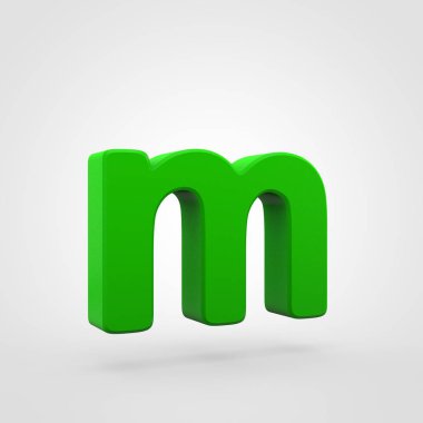 Yeşil plastik mektup beyaz arka plan üzerinde izole M