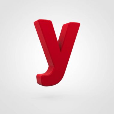 kırmızı plastik mektup beyaz arka plan üzerinde izole Y