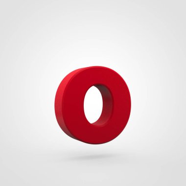 O beyaz arka plan üzerinde izole kırmızı plastik harfi