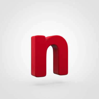 kırmızı plastik mektup beyaz arka plan üzerinde izole N