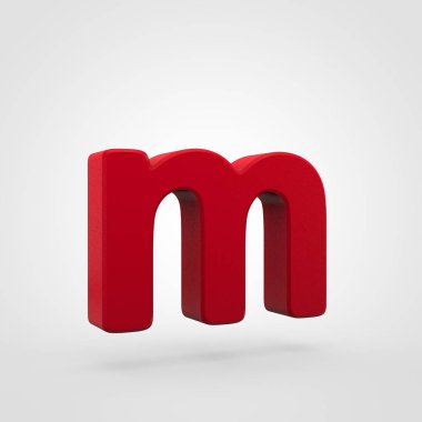 kırmızı plastik mektup beyaz arka plan üzerinde izole M