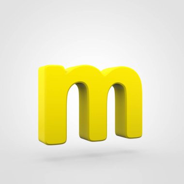 Sarı Plastik mektup beyaz arka plan üzerinde izole M