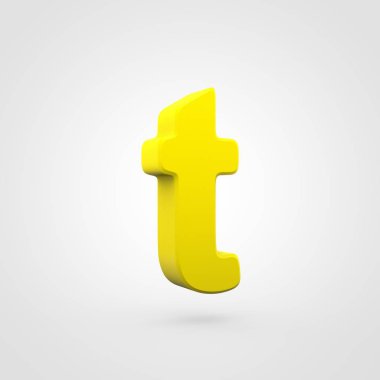 Sarı Plastik mektup beyaz arka plan üzerinde izole T