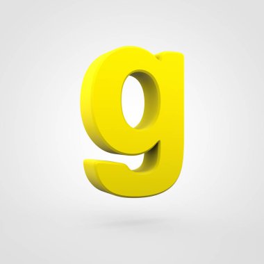 Sarı Plastik mektup beyaz arka plan üzerinde izole G