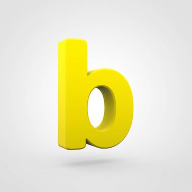 Sarı Plastik mektup B beyaz arka plan üzerinde izole
