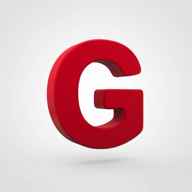 kırmızı plastik mektup beyaz arka plan üzerinde izole G