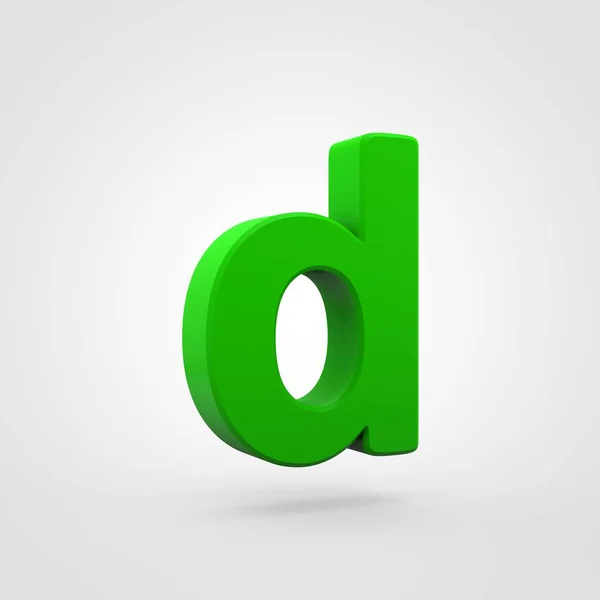 Green Plastic Letter Isolated White Background — Stock Photo, Image