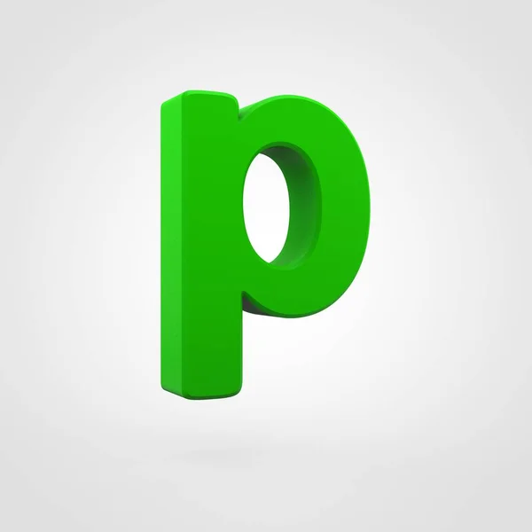 白い背景に分離された 緑プラスチック文字 — ストック写真